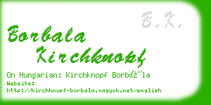 borbala kirchknopf business card